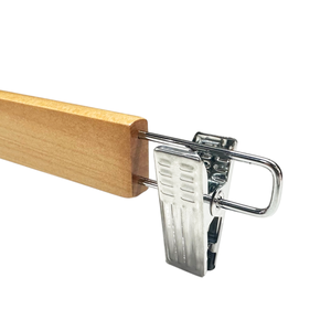 OWENTEK Cintre à vêtements multifonction <span class=keywords><strong>en</strong></span> <span class=keywords><strong>bois</strong></span> <span class=keywords><strong>avec</strong></span> pinces <span class=keywords><strong>en</strong></span> acier inoxydable et design mural pour usage <span class=keywords><strong>en</strong></span> magasin - Product Image 5