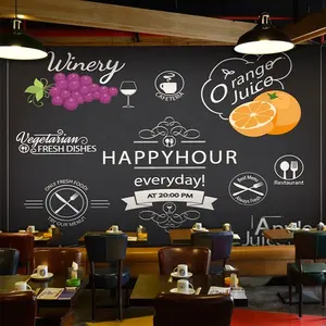 Papel de parede impressão personalizada 3d loja de frutas papel de parede mural pele e bastão decoração de parede
