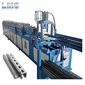 Unistrut kanal rulo şekillendirme üretim hattı dikme destek çelik kanal rulo şekillendirme makinesi