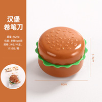 Taille-crayon créatif en plastique en forme de hamburger, mignon, double trou, manuel, cadeau pour étudiants