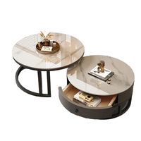 Ensemble de table à café et à thé en métal pour les petites maisons - Meubles de salon modernes minimalistes de luxe léger