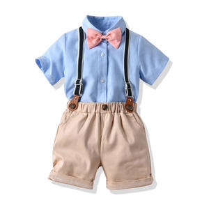 Newborns Clothing Formal Overalls <b>Suit</b> <b>Toddler</b> Boys Cotton Tshirts and Pants Sets of Wholesale - Product Image 1
