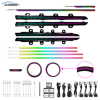 Kit d'éclairage LED intérieur pour Porsche Taycan 2019-2024, éclairage ambiant Symphony, garnitures de panneaux de porte colorées, amélioration de l'éclairage intérieur de la voiture