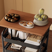 Table basse de rangement rectangulaire multifonctionnelle à trois niveaux en métal écologique moderne, finition laquée, 20-35L, pour salon