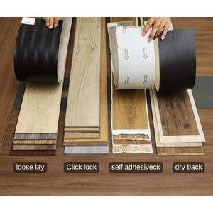 Dalles de sol en vinyle à système de clic pour les installations publiques, planches de sol en PVC certifiées FloorScore, revêtement de sol en vinyle plastique imitation pierre - Product Image 3