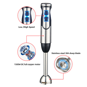 <span class=keywords><strong>Blender</strong></span> Imersi Genggam 1500W Tombol Tekan Motor DC Kecepatan Variabel Elektrik 5+ Kecepatan Pembuat Smoothie Penghalus - Product Image 3
