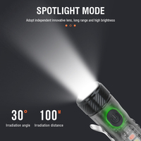 Linterna de Llavero Portátil Boruit de Alta Calidad, 220 Lúmenes, Mini Linterna LED de Alta Potencia para Exteriores con 11 Modos