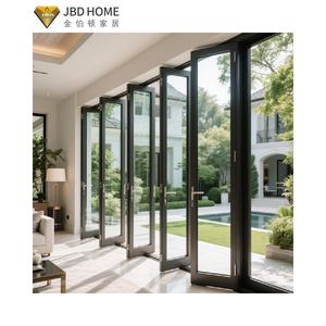 Porte pliante moderne en alliage d'aluminium - Cadre fin, double vitrage, isolation thermique pour usage extérieur, balcon, villa, commercial - Product Image 2