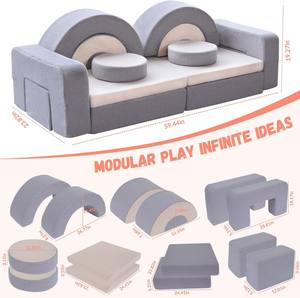 Canapé modulable pour enfants Fortplay, mobilier de chambre et de salle de jeux pour tout-petits, convertible en mousse et coussin de sol pour garçons et filles - Product Image 2