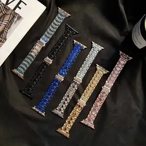 Laser Dazzling Watch Bracelet For Women Apple Watch Band Colorful Glitter Strap For Iwatch 9 8 7 6 Se Ultra