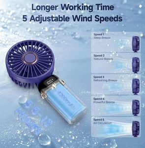 2026 New USB Handheld <b>Fan</b> Mini Portable Charging Foldable Plastic Electric <b>Fan</b> for Office & Student Car Outdoor Use Perfect Gift - Product Image 3