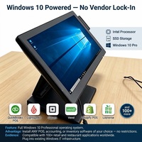 Terminal POS Android 15,6 Inci All-in-One Layar Sentuh Kapasitif Komputer Kasir Layar Ganda untuk Toko Ritel Salon