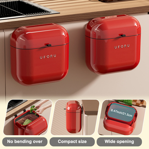 UFORU Bac Poubelle Salle de Bain Créatif Corbeille à Déchets Cuisine Poubelle en Plastique Premium Suspendue - Product Image 3