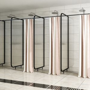 <span class=keywords><strong>Séparateur</strong></span> d'urinoir moderne en verre dépoli, écologique, avec structure en acier inoxydable et en fer pour cabine de toilettes d'hôtel et de spa - Product Image 4