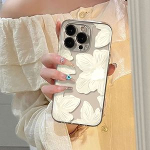 เคสโทรศัพท์มือถือ TPU ลายดอกไม้สีขาวสุดหรูสำหรับ iPhone x XR XS <span class=keywords><strong>11</strong></span> 12 13 14 15 16 17 PRO MAX AIR - Product Image 4
