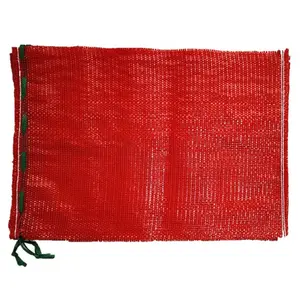 अच्छी सांस लेने योग्य 50*80 सेमी चमकीला लाल पीई/पीपी नेट बैग जलाऊ लकड़ी आलू लहसुन प्याज सब्जी पैकेजिंग मेष बैग
