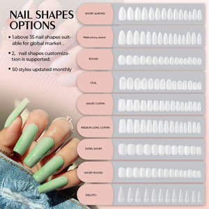 Easywell, superventas, prensa de uñas de lujo personalizada, venta al por mayor, 30 piezas de gel suave, prensa en uñas, forma de ataúd, <span class=keywords><strong>Kit</strong></span> de preparación de uñas - Product Image 2
