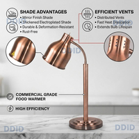 Lampe chauffante électrique infrarouge pour aliments, équipement de service pour restaurants et hôtels