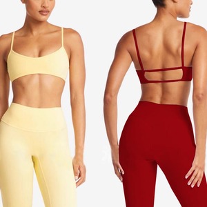 Ensemble de yoga 2 pièces YIYI à séchage rapide pour femmes, avec décolleté en U, dos découpé, coussinets et taille haute amincissante - Product Image 1