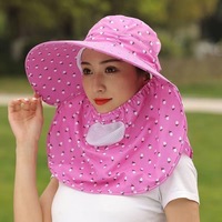 Senderismo Equitación Verano Protección solar Buckect Sombrero Plegable Ala grande Gorra de pesca transpirable con capa Máscara facial de malla