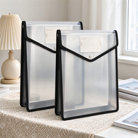 Porte-documents extensible en plastique imperméable Canhao A4, épais, avec bouton-pression, poche pour étiquettes, grande capacité