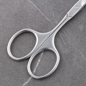 Tijeras curvas para cejas de acero inoxidable, tijeras puntiagudas para cejas, tijeras de maquillaje, recortadores de vello nasal con punta redonda, para barba - Product Image 2