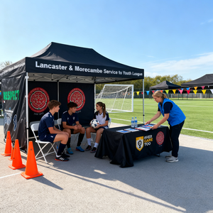 Productie van 600D Oxford Shelter met gepersonaliseerd branding en stormbestendige constructie voor eisenzame toepassingen op de buitenmarkt - Product Image 3