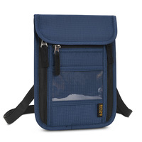Organisateur de documents de voyage imperméable en Oxford avec porte-cartes RFID, sac à bandoulière ODM/OEM