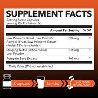 LIFEWORTH Men Prostate Health Saw Palmetto Capsules pour favoriser la fonction des voies urinaires