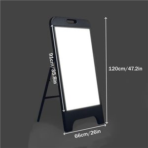 Support d'affichage pliable avec éclairage LED rechargeable/à brancher, panneau ABS, pour commerces, restaurants, bars - Product Image 2