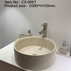 Lavabo en béton artisanal CONRAZZO, pour usage commercial, industriel, <span class=keywords><strong>jardin</strong></span>, comptoir, lavabo artistique, bol - Product Image 5
