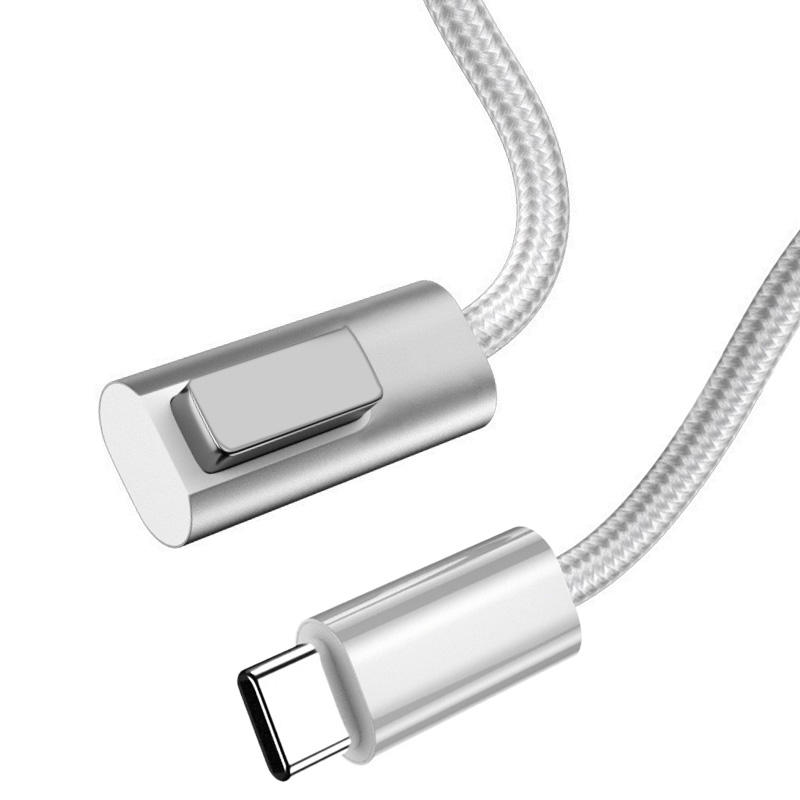 USB C to Magsaf 1 cable white nylon braided wire