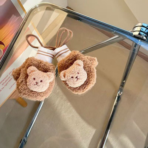 Sarung Tangan Anak Usia 3 Tahun, Set Tas Tangan Berbahan Beludru Motif Beruang untuk Bayi Laki-laki dan Perempuan, Lucu, Bahan Polar Fleece, Imut - Product Image 3