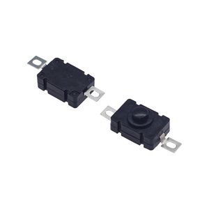 สวิตช์สัมผัสแบบทองแดง 1812-A ขนาด 18x12 มม. แบบติดตั้งแนวตั้ง พร้อมระบบล็อค (เปิด/ปิด) สีดำ ปุ่มทนความร้อนสำหรับไฟฉาย - Product Image 1