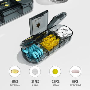 Pastillero semanal Gujia <span class=keywords><strong>de</strong></span> 21 compartimentos, material ABS + PP, estuche <span class=keywords><strong>de</strong></span> viaje portátil ecológico para organización <span class=keywords><strong>de</strong></span> medicina diaria - Product Image 3