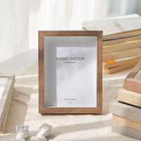 Cadre photo en bois naturel massif, profond et épais, avec verre frontal, pour affichage sur table de chevet ou bureau – Vente en gros
