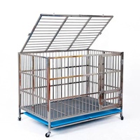 Cage pour chien en acier inoxydable, niche métallique pliable et robuste, avec roues, personnalisée