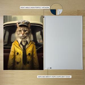 Di alta qualità in metallo parete di <span class=keywords><strong>casa</strong></span> Poster di nuovo Design tassista gatti segno di lavoro magnete stagno sistema di appesa tecnica verniciata - Product Image 3