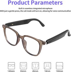 H2-C Touch Smart Glasses TWS Changeable Lenses Audio Music AI Wireless Anti-blue Light <b>Sunglasses</b> - Product Image 2