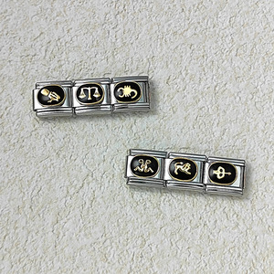 Pulsera Modular Italiana Chapada en Oro Negro con 12 Signos del Zodiaco, Acero Inoxidable, Unisex, Joyería de Regalo - Product Image 2
