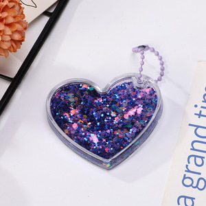 <span class=keywords><strong>Porte</strong></span>-clés Cœur Gonflable en PVC avec Paillettes Brillantes, Décoration de Sac, Pendentif Cœur en Plastique Souple - Product Image 2