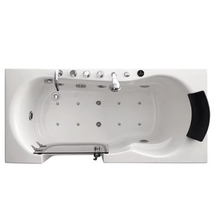 Trong nhà đi bộ trong bồn tắm Whirlpool Massage spa phòng tắm ngâm máy bay phản lực bồn tắm vuông với cửa kính vòi hoa sen vòi - Product Image 5