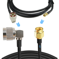Kabel Ekstensi Koaksial RF RP-SMA Male ke N Type Male Sudut Kanan Low Loss untuk Antena Jumper Kabel Router Modem 4G 5G WiFi