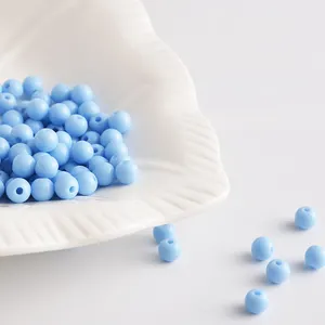 8mm 10mm 12mm etc Round Acrylic Beads for Jewelry Making, Children Handmade DIY Macaron Candy Colour Loose Plastic Beads