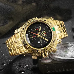TEMEITE 013G wholesale gold mens quartz watch low cost heavy duty waterproof date display luxury new business wristwatch relogio