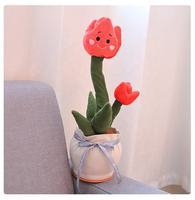 Meilleure Vente : Jouet Électronique Interactif Tulipe - 120 Chansons, Parlant, Chantant et Dansant, avec Fonction d'Enregistrement - Fleur en Peluche