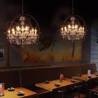 Lustre LED suspendu de style américain vintage créatif pour restaurant et bar, en fer forgé, minimaliste, pour escalier, en forme de globe, E26