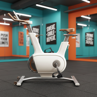 Vélo de spinning à volant d'inertie de haute qualité, version à base monobloc, siège réglable pour usage intérieur, volant d'inertie de 5 kg