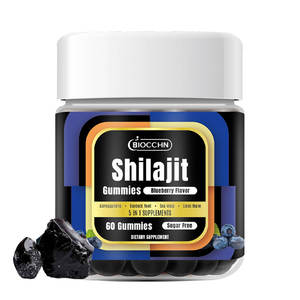 Bonbons gélifiés au shilajit de l'Himalaya pur et biologique, sans sucre, avec ashwagandha, algues marines et crinière de lion, complément alimentaire pour hommes et femmes, énergie et immunité - Product Image 1