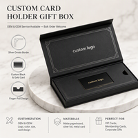 Boîte magnétique personnalisée de luxe pour cartes VIP noires recyclables, emballage cadeau pour cartes de crédit avec gaufrage à chaud doré, vente en gros et au détail